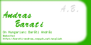 andras barati business card